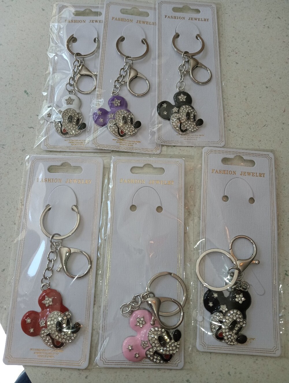 Mickey Mouse Style Rhinestone Keychain Choose Your Favo